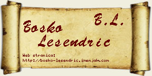 Boško Lesendrić vizit kartica